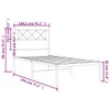 Casafoyer Metal Bed Frame with Headboard White 39.4"x74.8" Twin