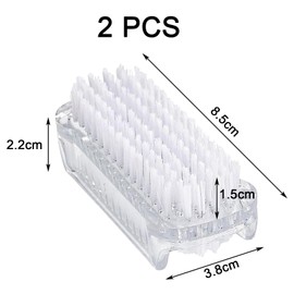 Pack of 2 hand brushes, hand wash brush, nail brush, double-sided nail brush, transparent finger brush, plastic nail brush, double sided hand brush, for cleaning hand nails