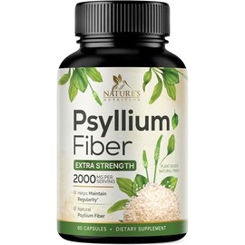 Nature's Nutrition C?psulas de Polvo de C?scara de Psyllium de 2000 Mg