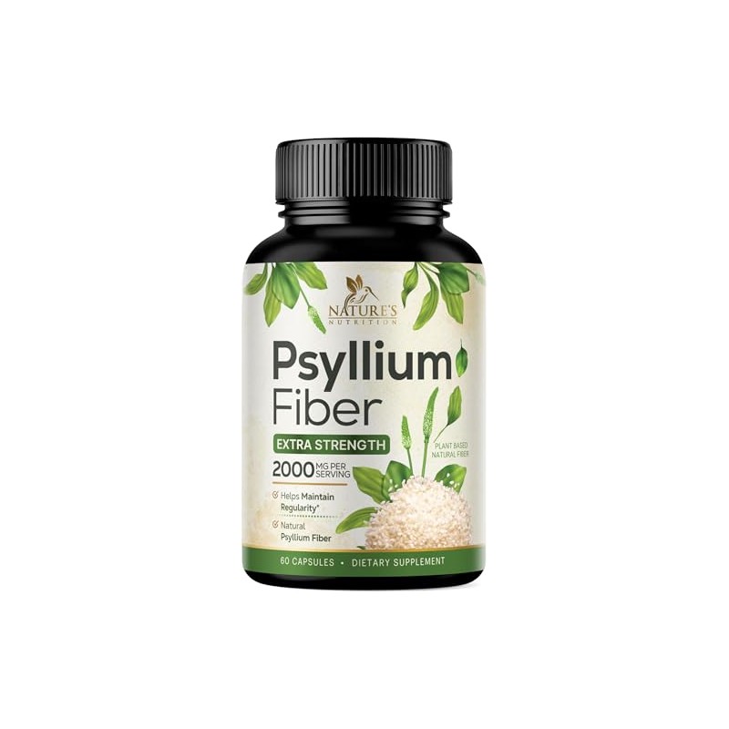 Nature's Nutrition C?psulas de Polvo de C?scara de Psyllium de