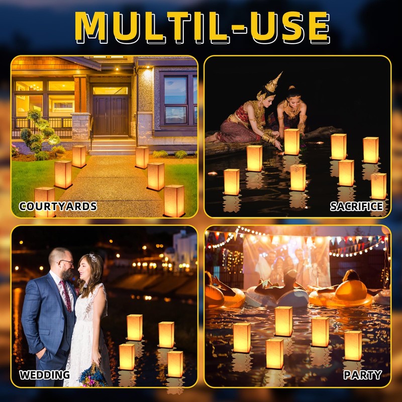 20Pack Wooden Floating Paper Lanterns with Candle Lights,DIY Letters Tangled