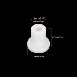 MECCANIXITY 30Pcs t Shape Rubber Grommet Mount Dia 4mm ID 2mm H 6.5mm White Seal Protection Cable Grommets Flexible for Cable Pipe