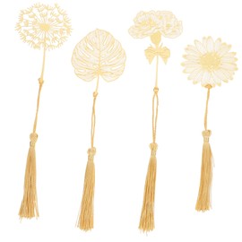DOITOOL 4pcs Vintage Hollow Out Tassel Bookmarks Decorative Metal Page Markers for Reading Smooth Design Elegant Accessories for Teachers and Students
