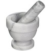 Fox Run Small Marble Mortar and Pestle Set, White, 3.5"