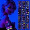 12 Sheets Glow in The Dark Temporary Tattoos Butterfly Flower