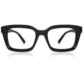 JiSoo Large Frame Reading Glasses Blue Light Blocking Women Men, Fashion Blue Light Readers 1.5 Stylish, Black