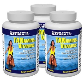Tanamins Tanning Vitamin-Get a Darker Tan in Half the Time Without Expensive Tanning Beds (3 bottles/180 count)