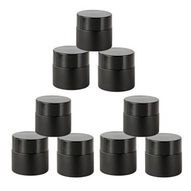 9 Pack 2 oz Glass Jars with Lids and Inner Liners,Black 60g Glass Cream Jar Travel Size Containers,Empty Round Cosmetic Containers for Cream,Lotion,Lip Balms,Eye Creams,Powder,Ointments
