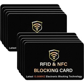 10 Pack RFID Blocking Card, One Card Protects Entire Wallet Purse, NFC Contactless  Deb Cred Card Protector ID  Guard Card Blocker-(Black) - Color: 5 Pcs Black