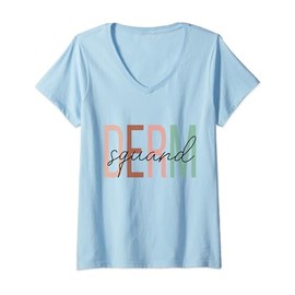 Dermatology Squad T- for Dermatologists, Dermatology Skincar V-Neck T-Shirt