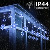 Toodour Christmas Snowflake Lights Outdoor, 17.22ft 264 LED Snowflake Icicle