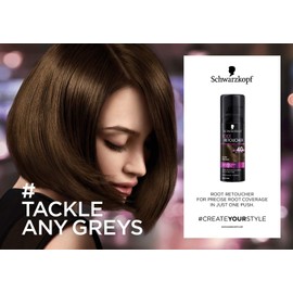 Schwarzkopf Root Retoucher, Temporary Hair Colour, Dark Brown, 120 g (Pack of 1)