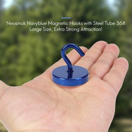 Neosmuk Magnetic Hooks, Cruise Ship Essentials, 170lb+ Heavy Duty Magnetic Hooks for Cruise Cabins, Refrigerator, Grill, Hanging, and Travel | Extra Strong Must-Haves Magnet Hook,Navyblue