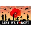 Luminora 72x43inch Remembrance Day Backdrop Lest We Forget Red Poppy