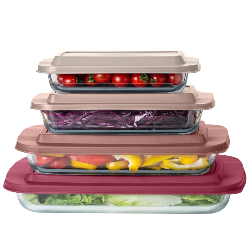 COOK WITH COLOR 8-Piece Deep Glass Baking Dish Set with