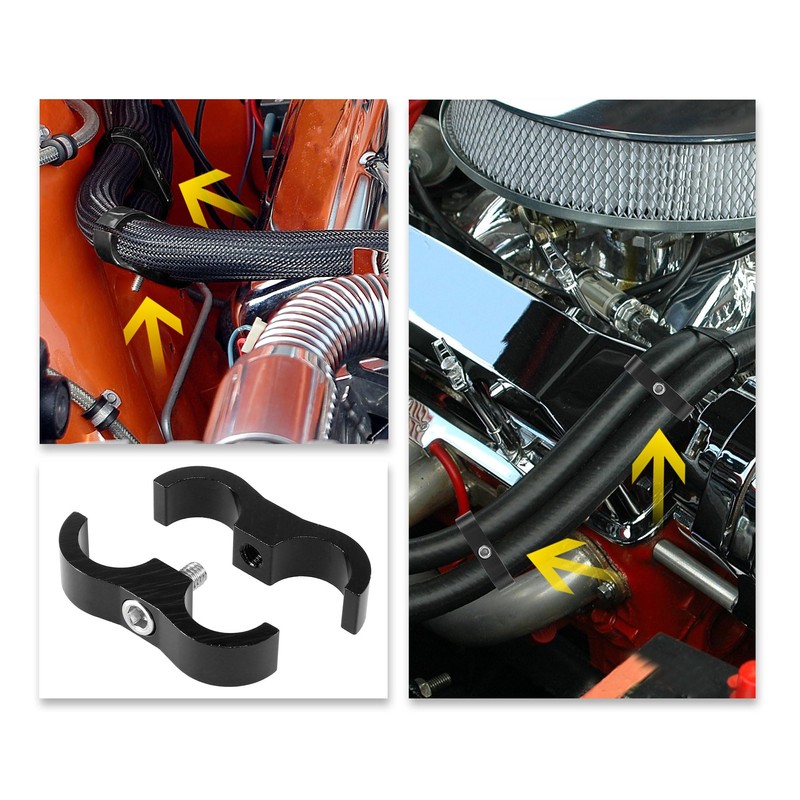 X AUTOHAUX 4pcs Black AN12 24mm Car Hose Separator Clamp