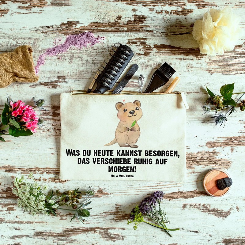 Mr. & Mrs. Panda Quokka Happy Make-Up Bag, White, Hand