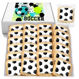 Soccer Cookies Individually Wrapped Decorated Party Favors Sugar Cookie 24 Pack Bulk Sports for Kids Game League