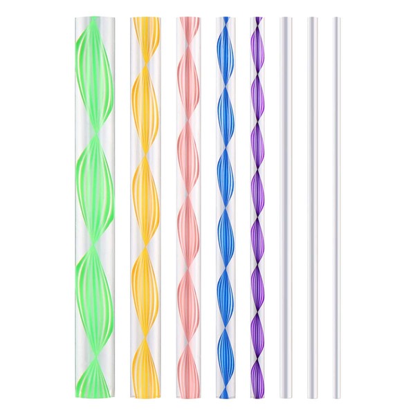 Milisten Pack of 8 Dotting Rods Dual-Ended Acrylic Twist Sticks Wax Pencil Drawing Drafting Dotting Sticks for Colouring Manicure Nail Art Mandala Dotting Tools