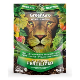 GreenGro All Purpose Organic Fertilizer - Outdoor & Indoor Plant Food/Great for Vegetable Gardens & Houseplants/Advanced Nutrients Derived from Fish Meal & Bone Meal/Biochar & Humic Acid (4 Lb)
