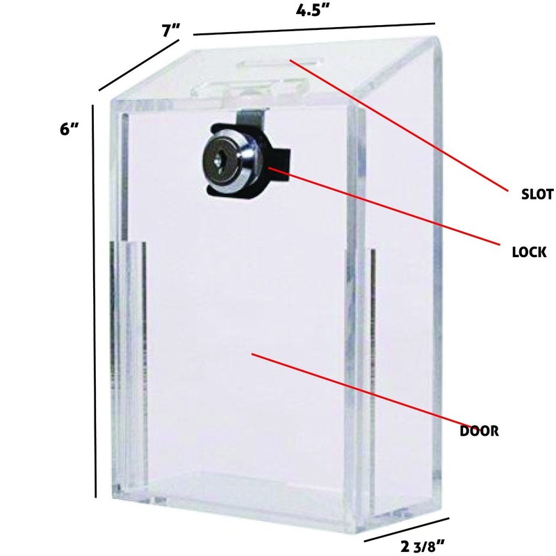 Rectangular Acrylic Donation Suggestion collection Box Pre Drilled Holes For
