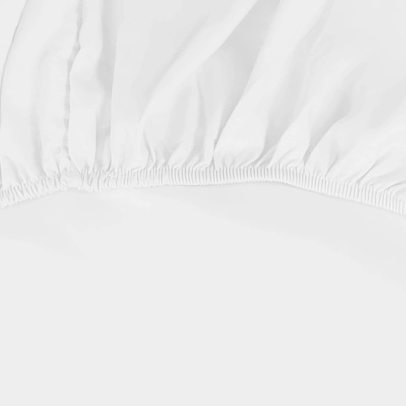 KLULK Fitted Sheet with Elasticated Corners, White, 100% Cotton, 90
