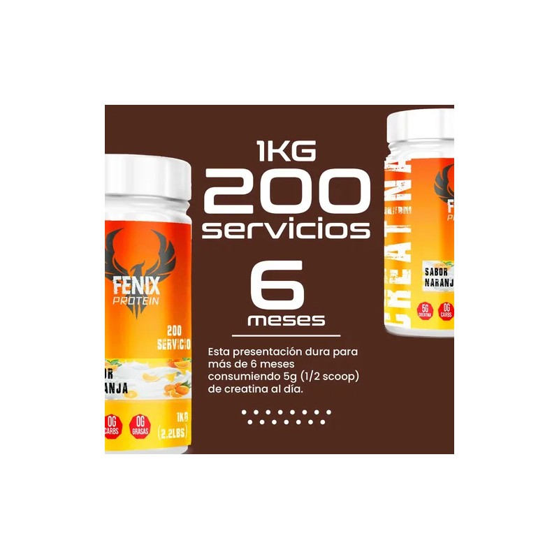 Fenix Protein Creatina Monohidratada 200 Servicios 1kg