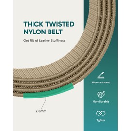 FAIRWIN Tactical Belt Men, 1.5" Stretch Nylon Web Military Hiking Rigger Work Belts with Quick-Release Seatbelt Buckle