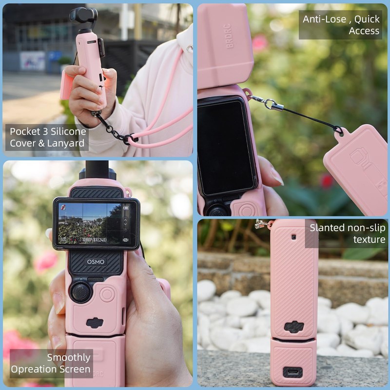 Flymile Pocket 3 Silicone Cover & Neck Lanyard, Protective Sleeve
