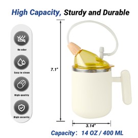 4 in 1 Adult Sippy Cup with Straw Spill-Proof & 2 Lids, Anti-Choke Stainless Steel Straw Sippy Cup for the Elderly & Disabled Patients, Great for Water, Coffee & Soup, Health & Household Essentials