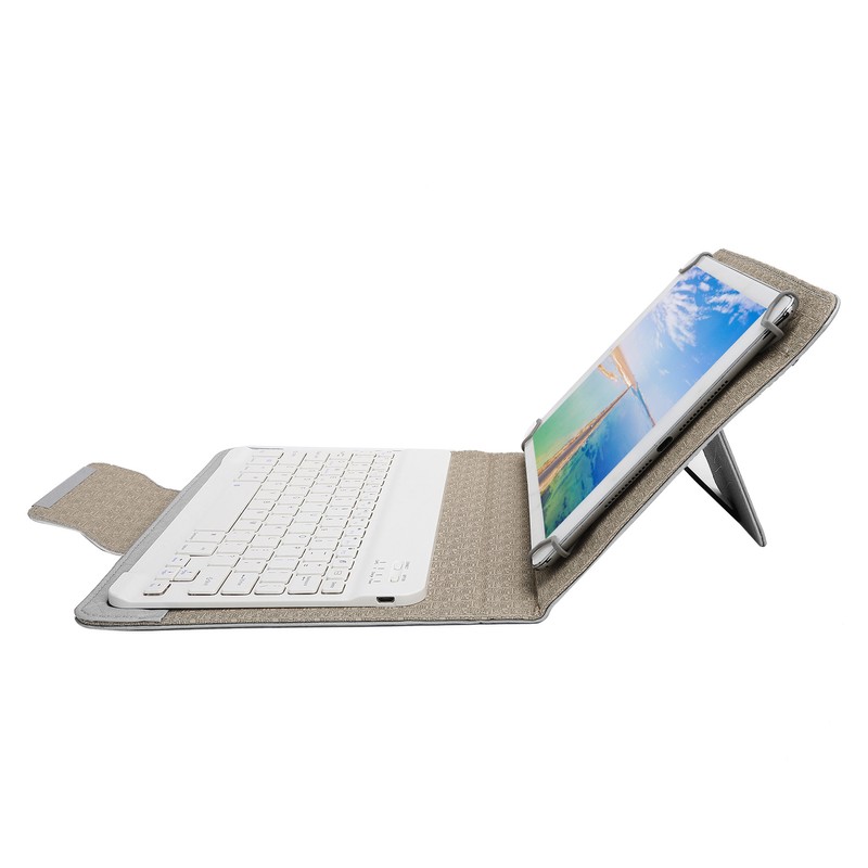 Tablet Cover Set with White Bluetooth Keyboard Protective Case Holder