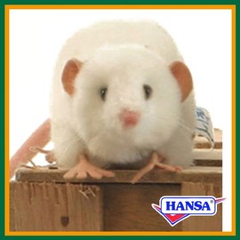 HANSA ハンサ ぬいぐるみ 5576 白ネズミ 27 FAT RAT WHITE