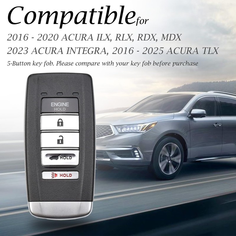 Vitodeco Leather Smar Key Fob Case Compatible with Acura RDX,