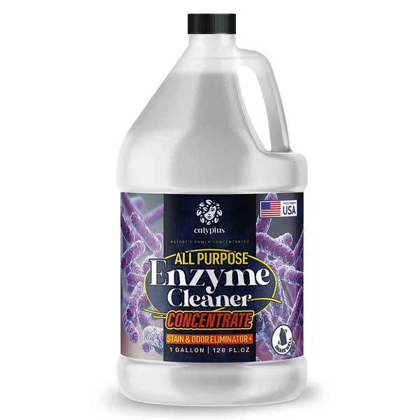 Calyptus All Purpose Concentrated Enzyme Cleaner | Enzymatic Drain Cleaner Liquid | Pet Stain and Strong Odor Eliminator | Drain Opener Probiotic Cleaners | Urine and Poop Cleaning Solution | 1 Gallon