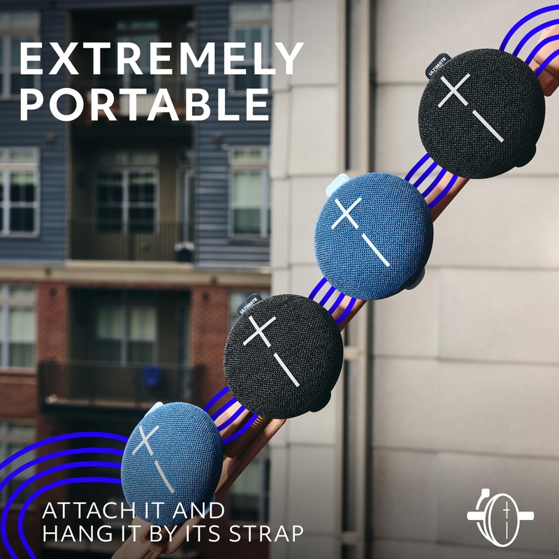 ULTIMATE EARS MINIROLL Ultra-Portable Waterproof Bluetooth Speaker, Big Bass, IP67