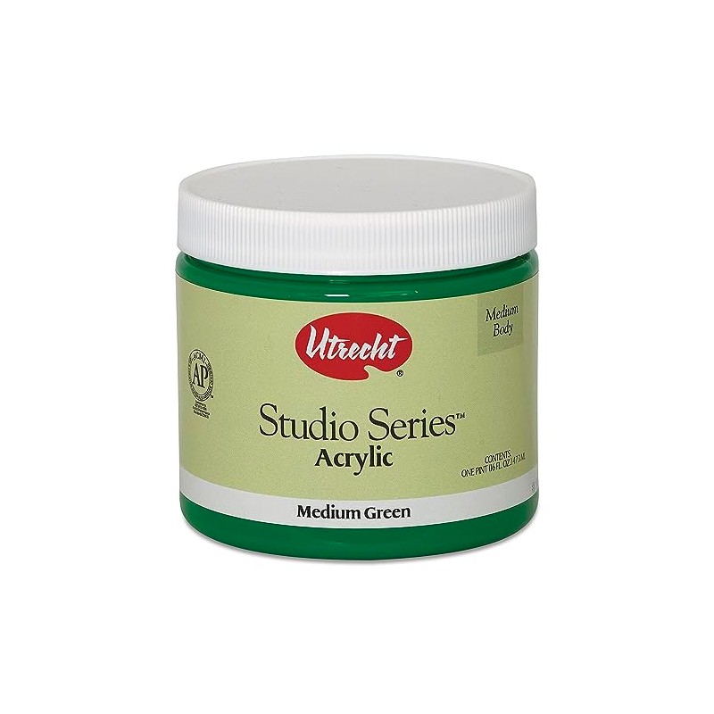 Utrecht Studio Series Acrylic Paint - Medium Green, Pint