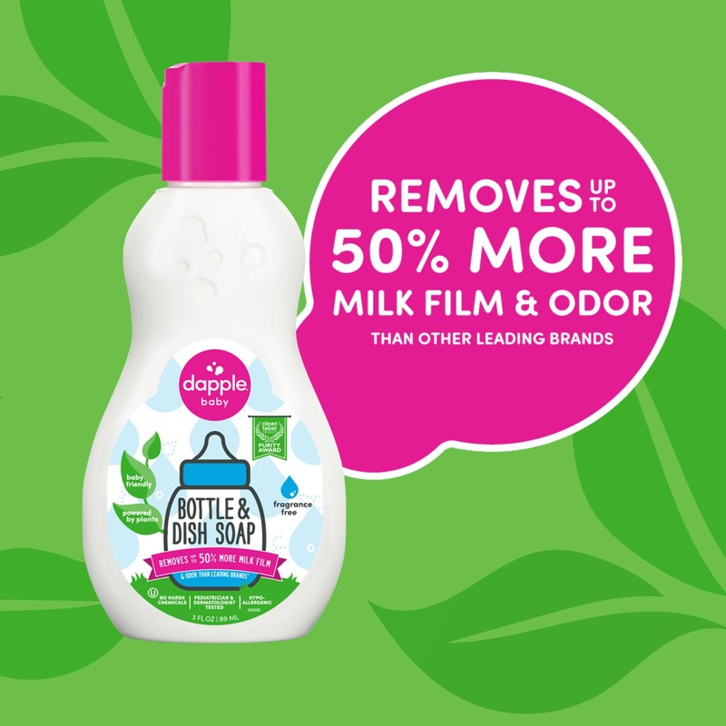 Dapple Baby Bottle Soap, Hypoallergenic Dish Soap for Baby Bottles,