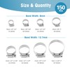 FARRAY 150 PCS Hose Clamps Assortment Kit, Adjustable 1/4"- 2"(6-51mm)