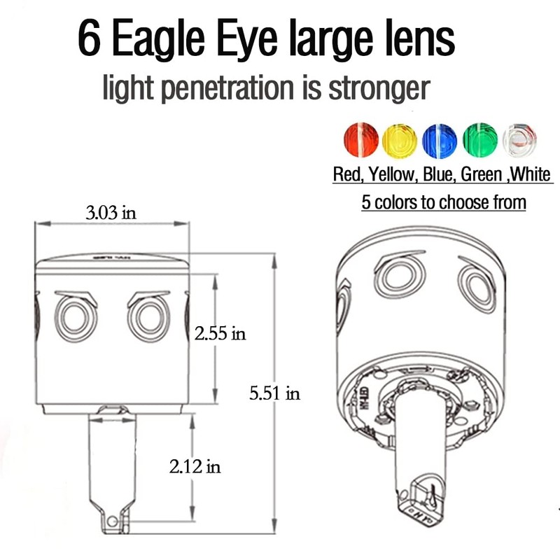 LEDHOLYT Solar Strobe Warning Light, Super Bright Single Column Solar