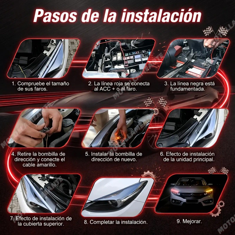 30cm Par Tira Led Drl Flexible Direccional Secuencial Auto