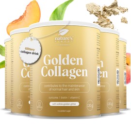 Nature’s Finest by Nutrisslim Golden Collagen 600 g - Collagen Supplements for Women with Gold Glitter - High Strength Hydrolyzed Bovine Collagen Powder Type 2 with Biotin, Vitamin C and Curcuma