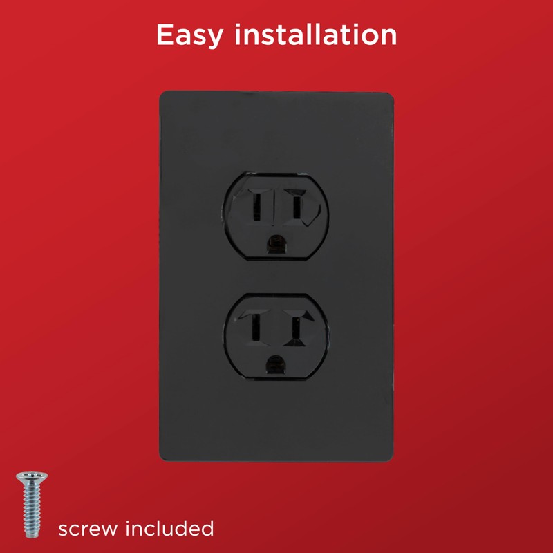 UltraPro Screwless Duplex Receptacle Wallplate, 1-Gang, Modern Snap-On Cover, Child-Safe,
