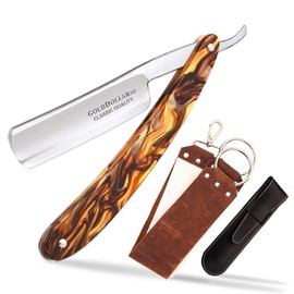 Navaja de afeitar retro para hombre con mango acrílico, para barbería, lista para afeitarse, sin raspador estabilizador