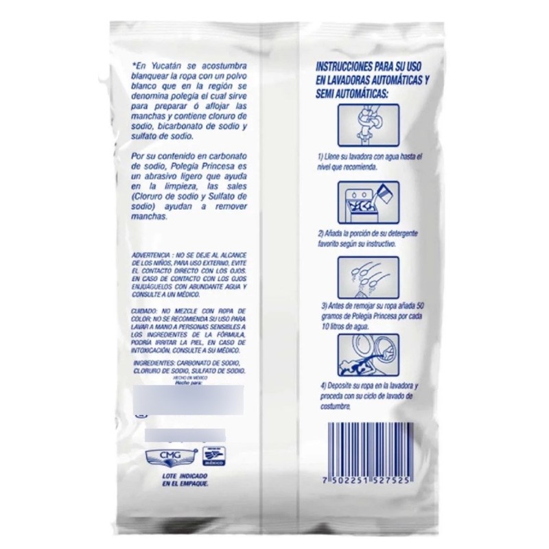 Princesa 4 Pack POLVO PRINCESA SIN CLORO QUITAMANCHAS LAUNDRY SOAP