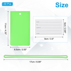 PATIKIL Luggage Tags, 30 Pcs Flexible PVC Travel Bag Name ID Identifier Label Tags Travel Essentials for Suitcases Bags Baggage Handbags, Green