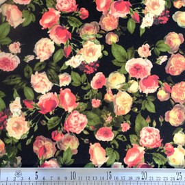 Vintage Print ITY Stretch Knit Multicolor Rose Print Fabric for DIY Craft Crafts & Clothing