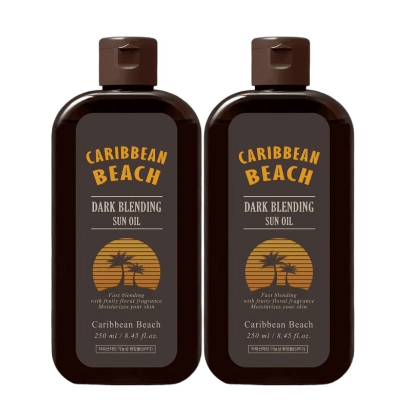 Caribbean Beach 캐리비안비치 다크 블렌딩 바디 태닝오일 250ml 2개 Caribbean