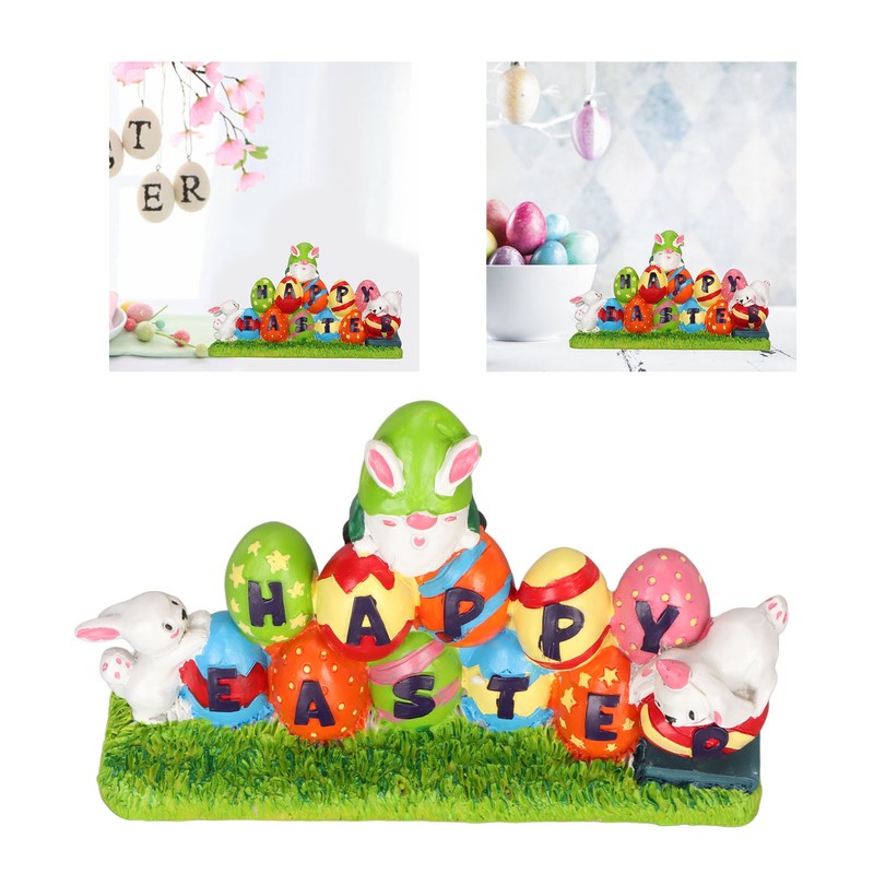 Easter Eggs Bunny Ornament Waterproof Resin Eggs Bunny Centerpiece Adorable