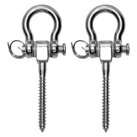 UYGTHI 2 Stück Schaukelhaken M8 Edelstahl Hängende Schraube Set, Schaukel Befestigung für Holzbalken, Max. Zugkraft 2.5kN, für Hängematte Boxsack Yoga Schaukelstuhl Turnringe Outdoor Indoor