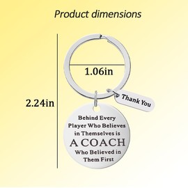 Coach Thank You Gift for Football Basketball Baseball Coach Gifts for Women Men Christmas Gifts for Women Coach Appreciation Gifts for Gymnastics Cheer Coach Gift Keychain for Coach Gift Ideas